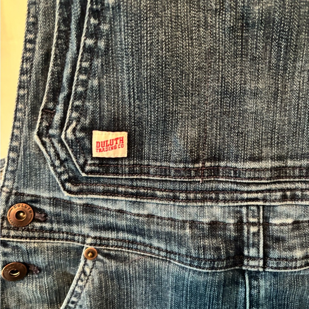 Duluth Trading Co Women's Dark Blue Denim Overalls - Picture 3 of 7